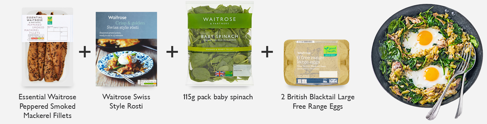 image of mackerel & spinach baaked eggs