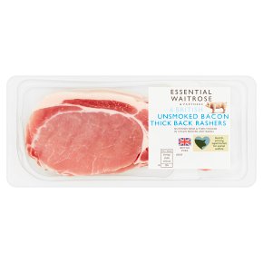 Essential Unsmoked Bacon 6 Thick Back Rashers
