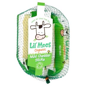 Lil'Moos organic mild Cheddar cheese sticks