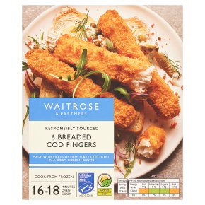 Waitrose 6 Frozen Breaded Cod Fingers