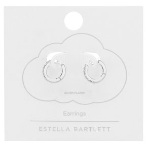 Estella Bartlett Pave Set Cubic Zirconia Hoop Earrings