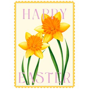 Happy Easter Daffodils Card