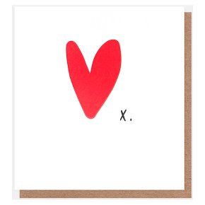Red Heart With Kiss Valentine's Day Card