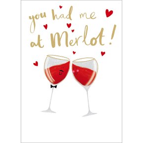 Wine Glasses In Love Valentine's Day Card