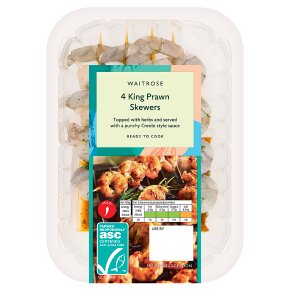 Waitrose BBQ 4 King Prawn Skewers