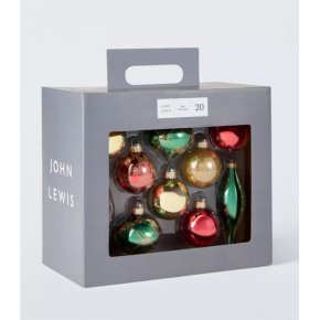 20pc Decorated Baubles Red/Green/Gold