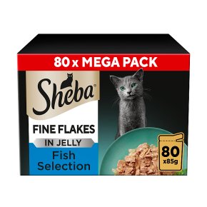 Sheba Fine Flakes Cat Pouches Fish Collection in Jelly