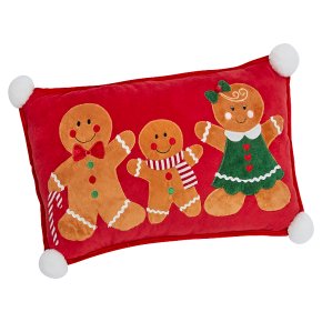 Gingerbread Family Cushion Red