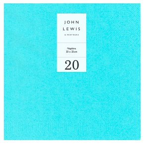 John Lewis Mint Blue Napkin 33cm 20 pack