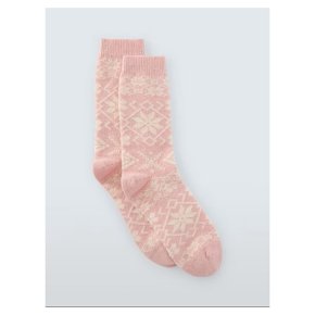 Pink Sock With Cashmere Snowflake