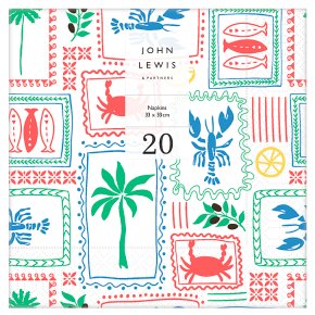 John Lewis Seafood Napkin 33cm 20 pack