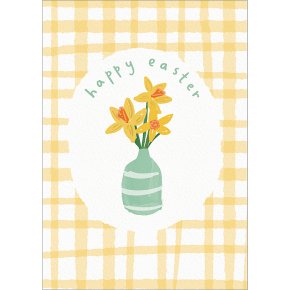 Daffodils In A Vase, Happy Easter Card