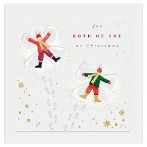 Couple Doing Snow Angels