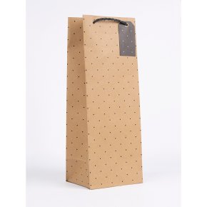 Kraft Polka Dot Bottle Bag