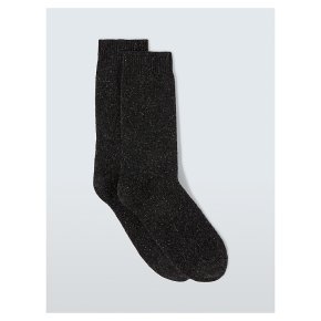 Charcoal Wool Silk Ankle Sock
