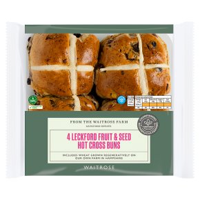 Waitrose Leckford Fruit & Seed Hot Cross Buns