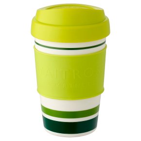 Waitrose Green Stripe Coffee Cup