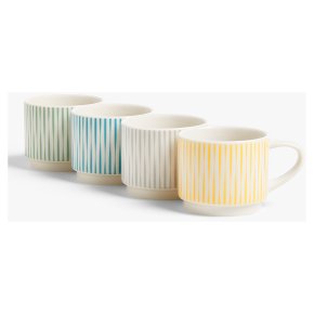 John Lewis Espresso Set Of 4 Stripe