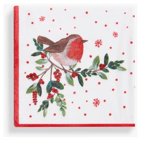 33CM Robin Foliage Napkin