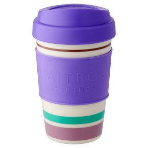 Waitrose Purple Stripe Coffee Cup