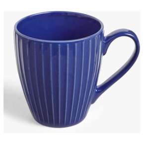 House by John Lewis Ribbed Mug, 370ml, Lapis Blue