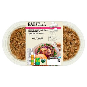 Waitrose Eat Flexi Beef Mushroom & Mozzarella Quarter Pounders