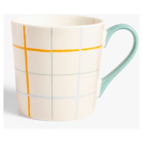 John Lewis Check Mug Cream