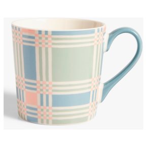 John Lewis Check Mug Blue