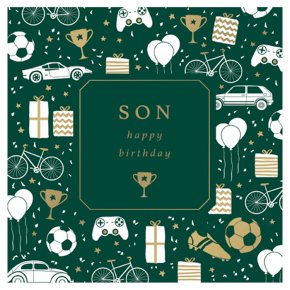 Son Trophy Greetings Card