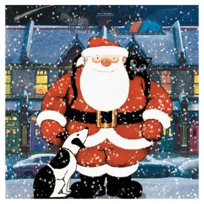 Father Christmas With Dog And Cat C