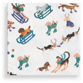 John Lewis Christmas Dog Napkins 33cm