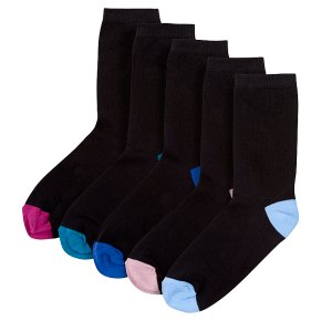 Waitrose Ankle Socks Black Heel & Toe