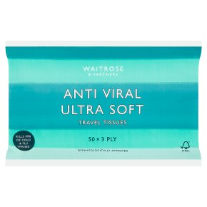 Waitrose Anti Viral Anti Viral Ultra Travel Tissues