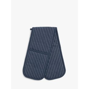 John Lewis Striped Double Oven Glove, Dark Blue