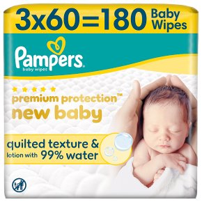 Pampers New Baby Wipes 3x60pk