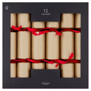 John Lewis 12 Golden Damask Crackers