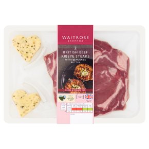 Waitrose 2 Ribeye Beef Steaks & Bearnaise Butter