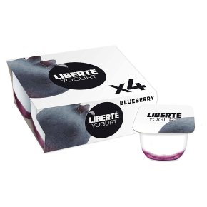 Liberté Yogurts on a Layer of Blueberry