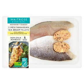 Waitrose 2 Sea Bream Fillets Lemon & Pink Peppercorn Butter