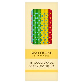 Waitrose 16 Colourful Party Candles