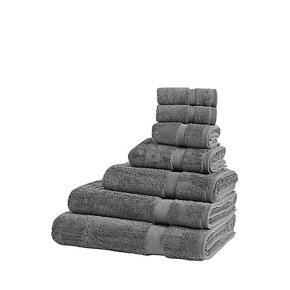 John Lewis Egyptian Cotton Face Cloth (Set of 2), Dark Steel