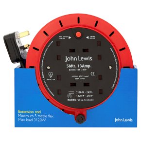 John Lewis 5mtr.13amp. extension reel
