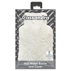 Cassandra Lux Faux Fur Hot Cover & Hot Water Bottle, Cream