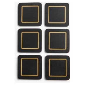 John Lewis Black and Gold Coasters