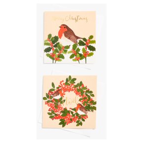 John Lewis Robin & Wreath 10pk
