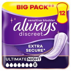 Always Discreet Incontinence Pads Plus Ultimate Night