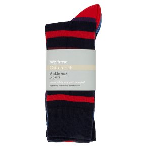 Waitrose C'Rich Multi Stripe Ankle Socks