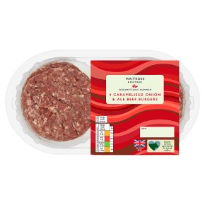 Waitrose 4 Caramelised Onion & Ale Beef Burgers