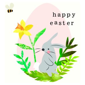 Easter Bunny Collage Egg Easter Greetings Card