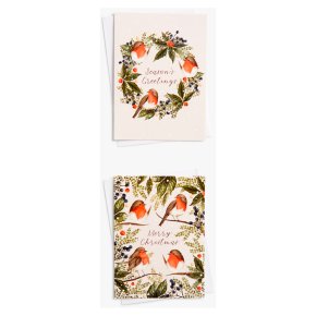 John Lewis Christmas Robin Wreath Card
